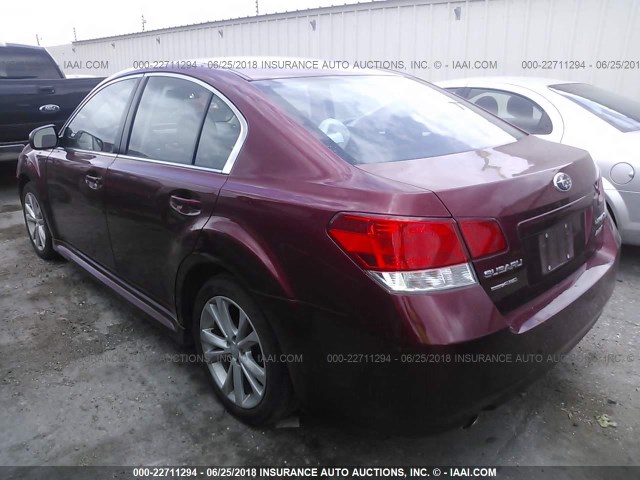 4S3BMBC62D3044210 - 2013 SUBARU LEGACY 2.5I PREMIUM MAROON photo 3