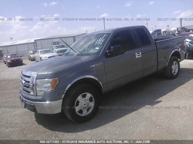 1FTEX1C85AKE42545 - 2010 FORD F150 SUPER CAB GRAY photo 2