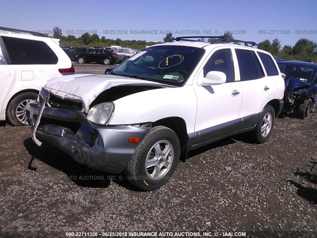 KM8SC73D52U320963 - 2002 HYUNDAI SANTA FE GLS/LX WHITE photo 2