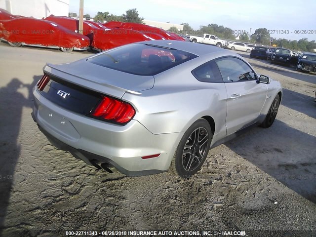 1FA6P8CF5J5117619 - 2018 FORD MUSTANG GT SILVER photo 4