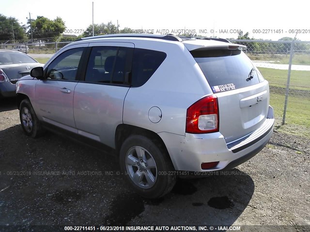 1C4NJCBA5ED551843 - 2014 JEEP COMPASS SPORT SILVER photo 3