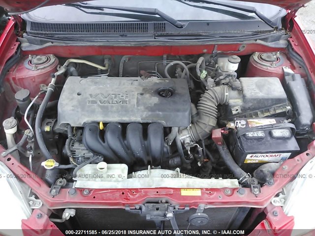 2T1KR32E55C377185 - 2005 TOYOTA COROLLA MATRIX XR RED photo 10
