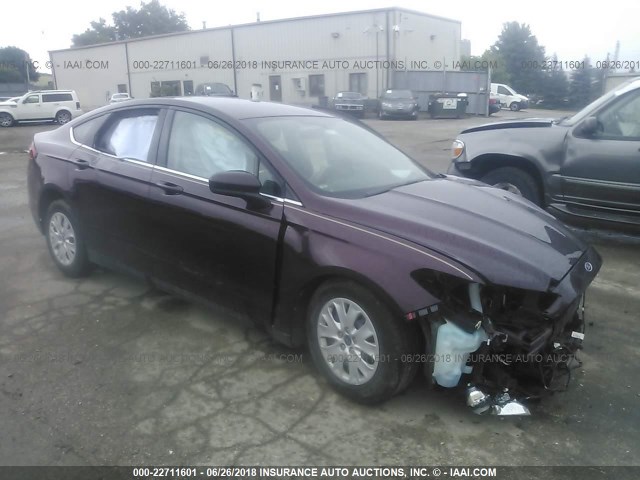 3FA6P0G76DR101838 - 2013 FORD FUSION S PURPLE photo 1