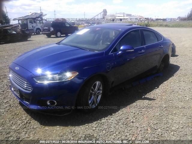 3FA6P0SU2GR282860 - 2016 FORD FUSION TITANIUM PHEV BLUE photo 2