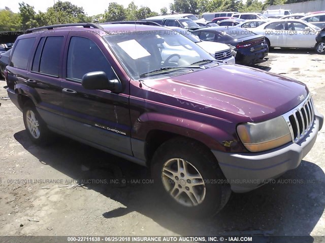 1J4GW48S52C249352 - 2002 JEEP GRAND CHEROKEE LAREDO MAROON photo 1