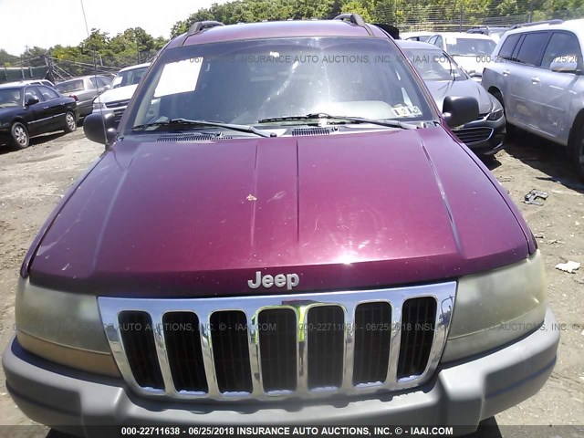 1J4GW48S52C249352 - 2002 JEEP GRAND CHEROKEE LAREDO MAROON photo 6