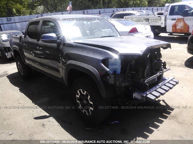 3TMCZ5AN3HM099710 - 2017 TOYOTA TACOMA DBL CAB/SR/TRDSPT/OR/PRO ნაცრისფერი ფოტო 1