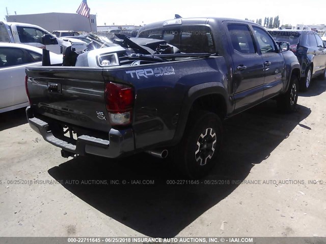 3TMCZ5AN3HM099710 - 2017 TOYOTA TACOMA DBL CAB/SR/TRDSPT/OR/PRO GRAY photo 4