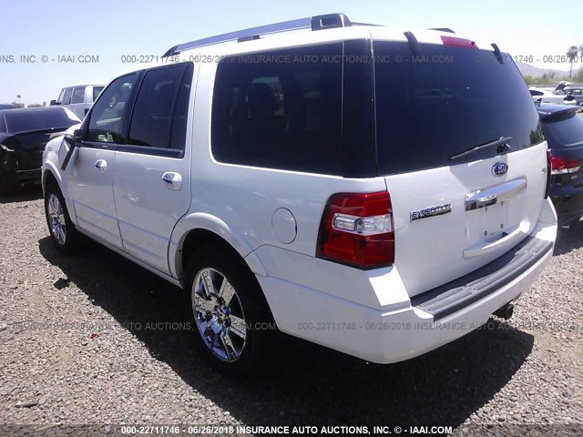 1FMJU2A58AEB54583 - 2010 FORD EXPEDITION LIMITED WHITE photo 3