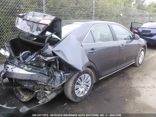 4T1BD1FK9CU043594 - 2012 TOYOTA CAMRY HYBRID/LE/XLE GRAY photo 4