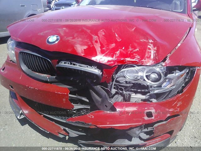 WBAUC7C51AVK95894 - 2010 BMW 135 I RED photo 6