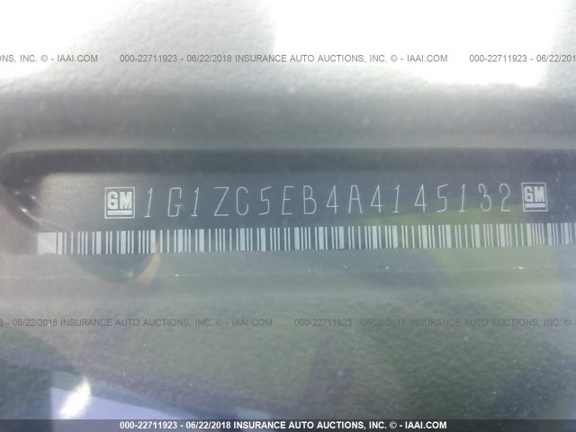 1G1ZC5EB4A4145132 - 2010 CHEVROLET MALIBU 1LT GRAY photo 9