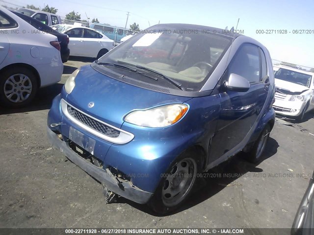 WMEEJ31X79K248488 - 2009 SMART FORTWO PURE/PASSION BLUE photo 2