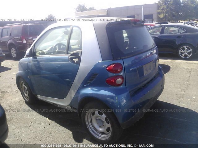 WMEEJ31X79K248488 - 2009 SMART FORTWO PURE/PASSION BLUE photo 3