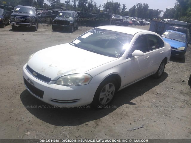 2G1WB55K369139798 - 2006 CHEVROLET IMPALA LS WHITE photo 2