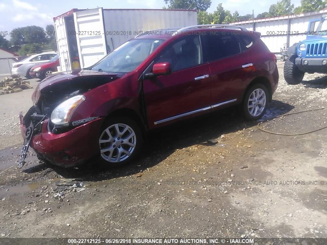 JN8AS5MT1DW529996 - 2013 NISSAN ROGUE S/SV RED photo 2