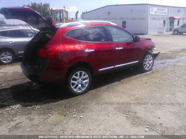 JN8AS5MT1DW529996 - 2013 NISSAN ROGUE S/SV RED photo 4