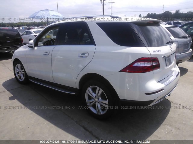 4JGDA5HB3DA207401 - 2013 MERCEDES-BENZ ML 350 4MATIC WHITE photo 3