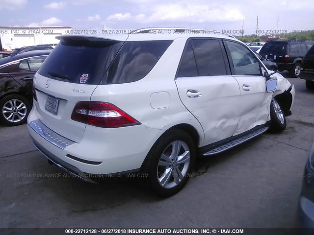 4JGDA5HB3DA207401 - 2013 MERCEDES-BENZ ML 350 4MATIC WHITE photo 4