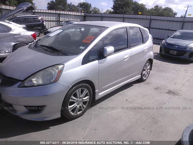 JHMGE8H55BC006357 - 2011 HONDA FIT SPORT SILVER photo 2