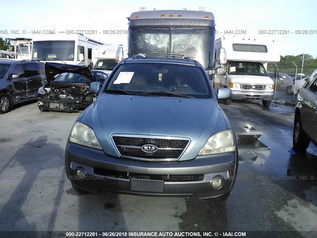 KNDJD733035125532 - 2003 KIA SORENTO EX/LX BLUE photo 6