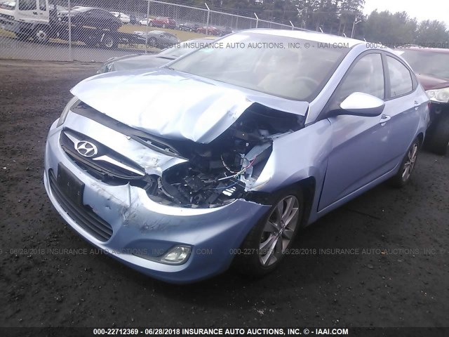 KMHCU4AE8CU109253 - 2012 HYUNDAI ACCENT GLS/GS/SE BLUE photo 2