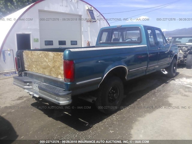 1FTHX26G6PKB77813 - 1993 FORD F250 TURQUOISE photo 4