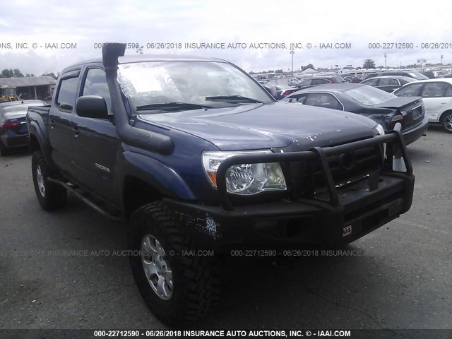 5TELU42N28Z549339 - 2008 TOYOTA TACOMA DOUBLE CAB BLUE photo 1