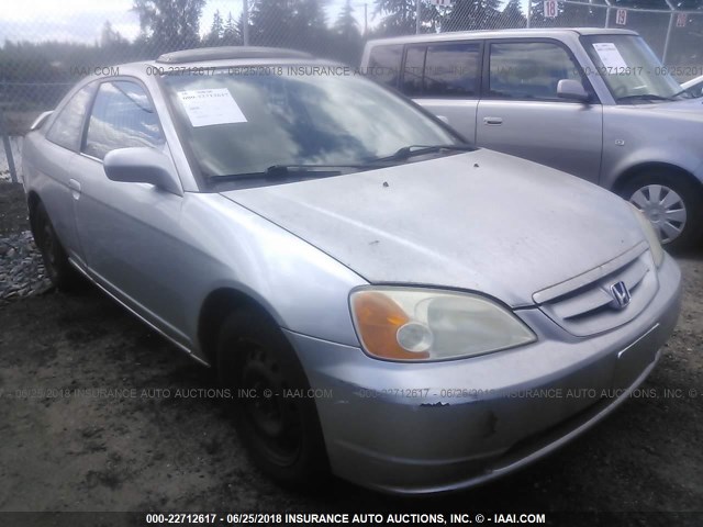 1HGEM22972L036515 - 2002 HONDA CIVIC EX SILVER photo 1