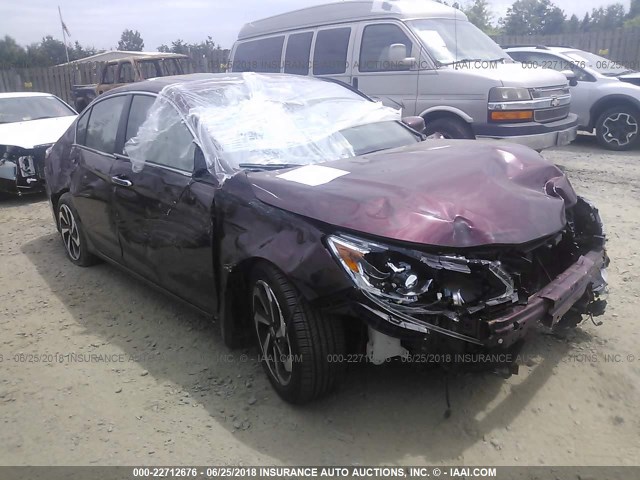 1HGCR2F80GA010397 - 2016 HONDA ACCORD EXL MAROON photo 1