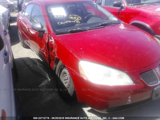 1G2ZF58B774219280 - 2007 PONTIAC G6 VALUE LEADER/BASE RED photo 6