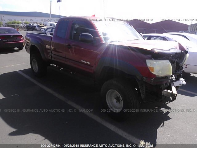 5TETU62N55Z069478 - 2005 TOYOTA TACOMA PRERUNNER ACCESS CAB RED photo 1