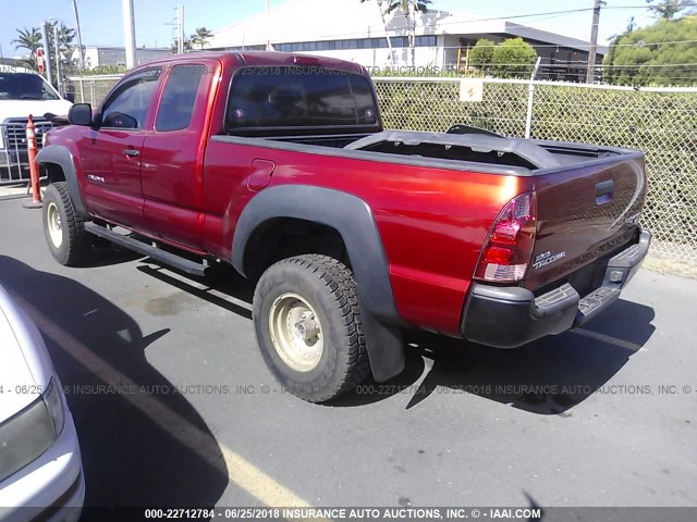 5TETU62N55Z069478 - 2005 TOYOTA TACOMA PRERUNNER ACCESS CAB RED photo 3