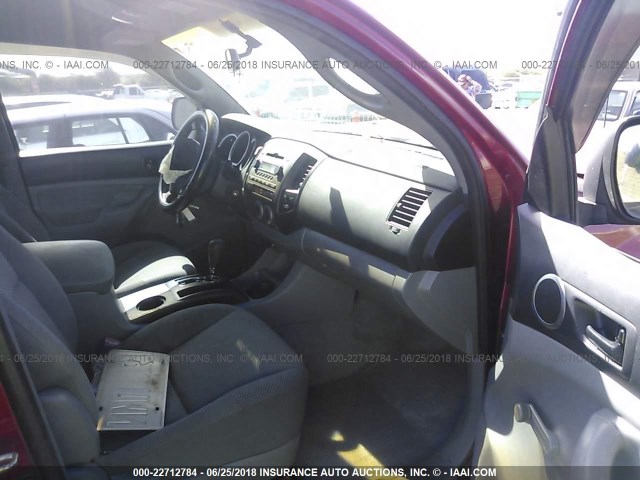 5TETU62N55Z069478 - 2005 TOYOTA TACOMA PRERUNNER ACCESS CAB RED photo 5