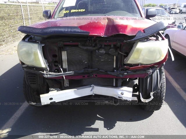 5TETU62N55Z069478 - 2005 TOYOTA TACOMA PRERUNNER ACCESS CAB RED photo 6