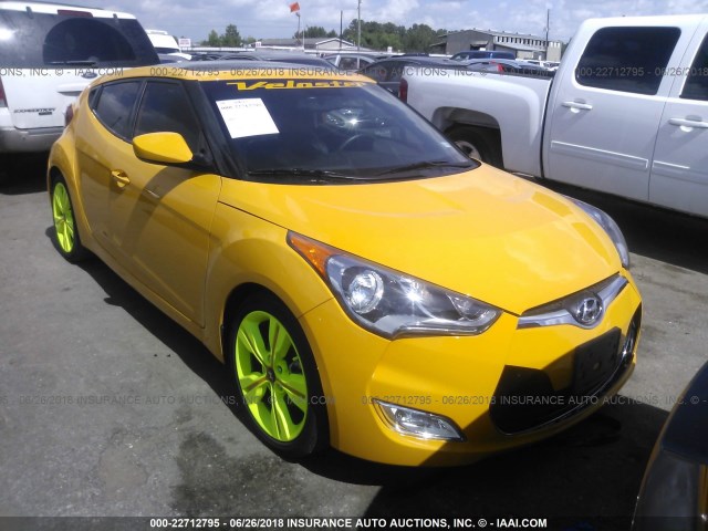 KMHTC6AD6HU324708 - 2017 HYUNDAI VELOSTER YELLOW photo 1