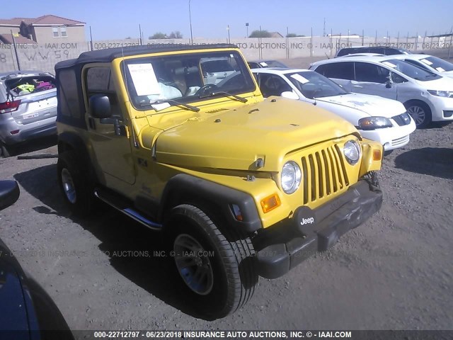 1J4FA39S95P376279 - 2005 JEEP WRANGLER X YELLOW photo 1