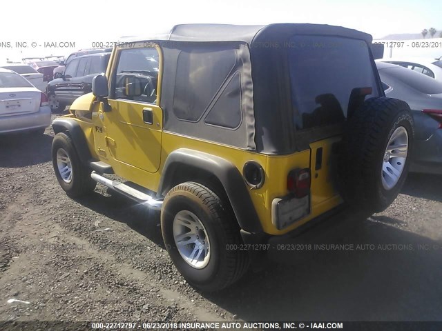 1J4FA39S95P376279 - 2005 JEEP WRANGLER X YELLOW photo 3