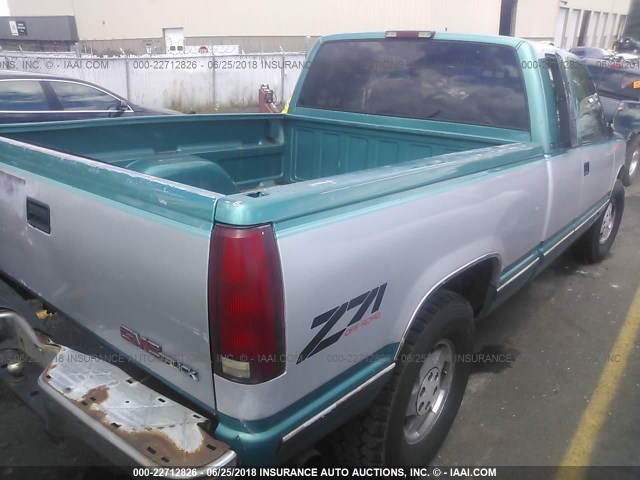 2GTEK19KXR1561236 - 1994 GMC SIERRA K1500 GREEN photo 4