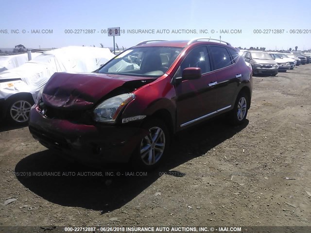 JN8AS5MV9CW378664 - 2012 NISSAN ROGUE S/SV RED photo 2