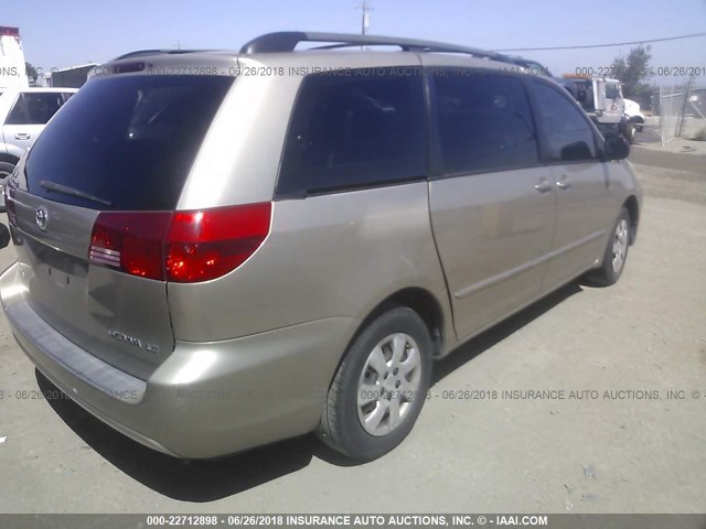 5TDZA23C54S083613 - 2004 TOYOTA SIENNA CE/LE BEIGE photo 4