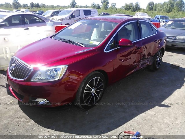 1G4PW5SK4G4183653 - 2016 BUICK VERANO SPORT TOURING RED photo 2