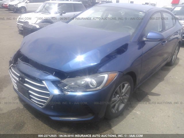 5NPD84LF3JH230590 - 2018 HYUNDAI ELANTRA SEL/VALUE/LIMITED BLUE photo 2