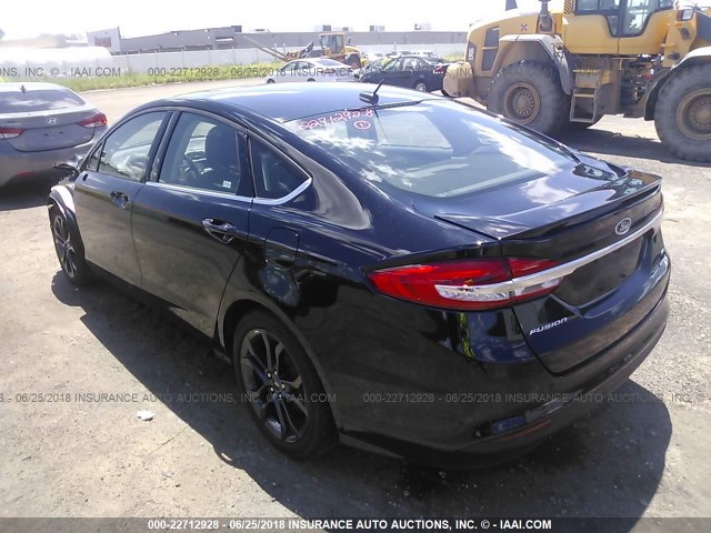 3FA6P0LU0JR138777 - 2018 FORD FUSION SE HYBRID BLACK photo 3