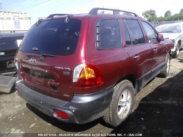 KM8SC73E53U562968 - 2003 HYUNDAI SANTA FE GLS/LX RED photo 4