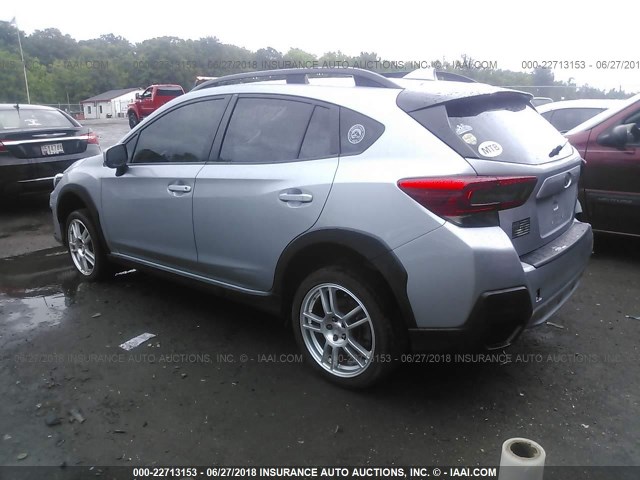 JF2GTACC7JH214277 - 2018 SUBARU CROSSTREK PREMIUM Արծաթագույն լուսանկար 3