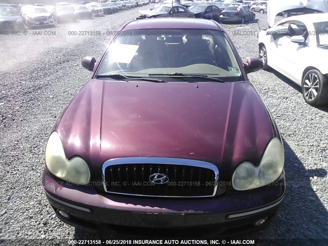 KMHWF35H85A144711 - 2005 HYUNDAI SONATA GLS/LX MAROON photo 6