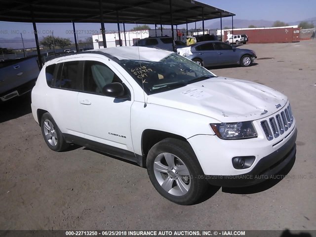 1C4NJDBBXED827254 - 2014 JEEP COMPASS SPORT WHITE photo 1