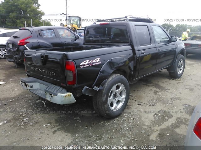 1N6MD27Y71C385695 - 2001 NISSAN FRONTIER CREW CAB SC BLACK photo 4