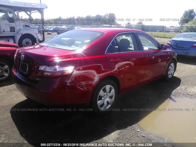 4T1BE46K57U137539 - 2007 TOYOTA CAMRY NEW GENERAT CE/LE/XLE/SE RED photo 4
